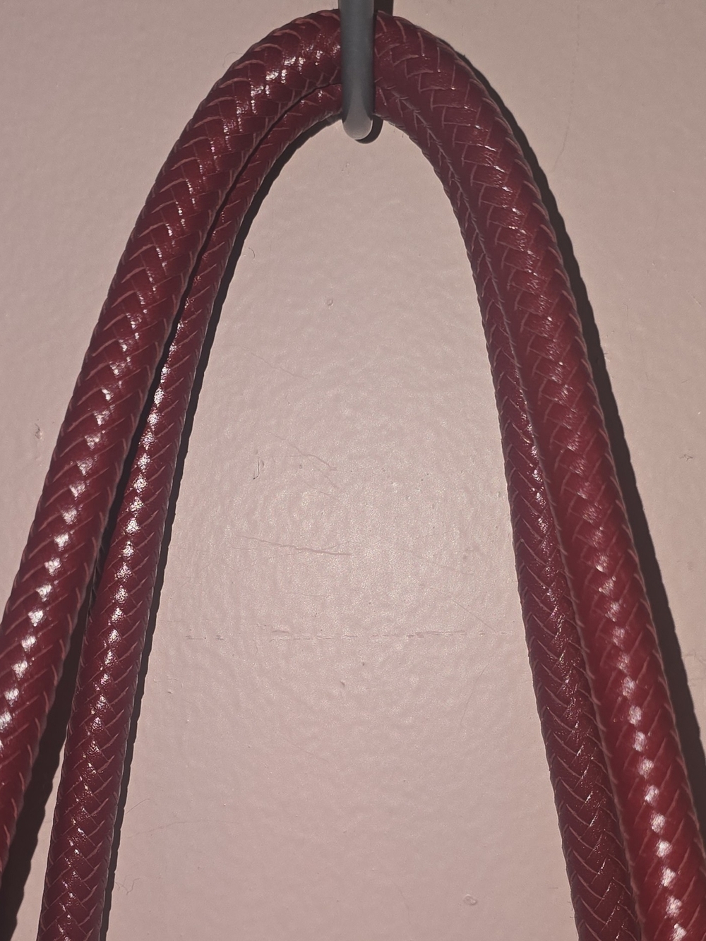 Brighton Red Pebbled Leather Satchel Shoulder Bag Braided Straps Silver Accents - Picture 4 of 16